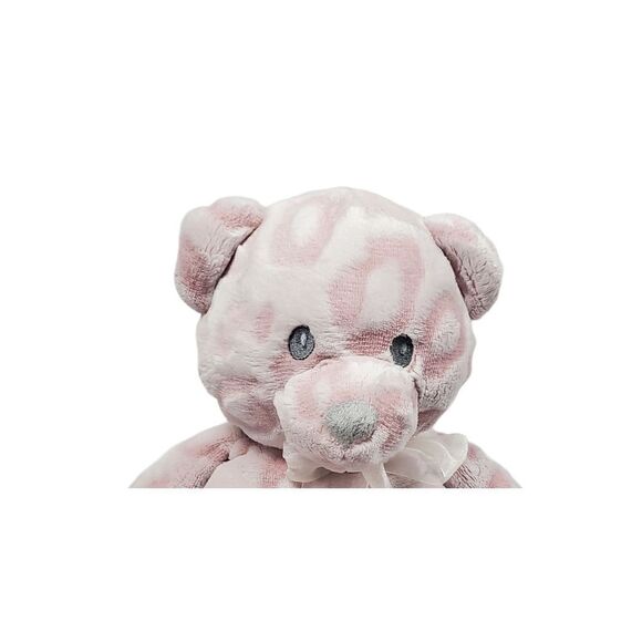 Nat & Jules Prudy Teddy Bear Lovey Plush Pink Circle Print Textured Gift Present - Picture 6 of 13